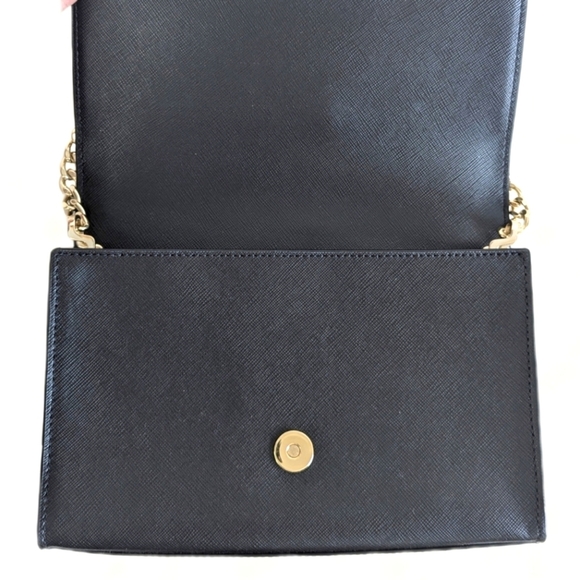 Kate Spade Carson Handbag Short Chain Strap Black Saffiano Leather Gold Tone - Picture 9 of 15